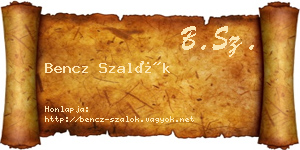 Bencz Szalók névjegykártya